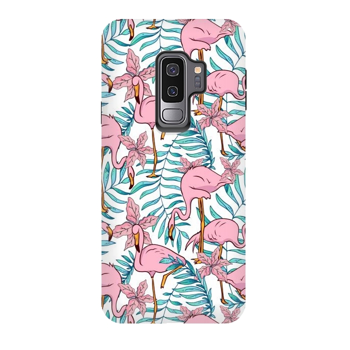 Galaxy S9 plus StrongFit Boho Flamingo by Uma Prabhakar Gokhale