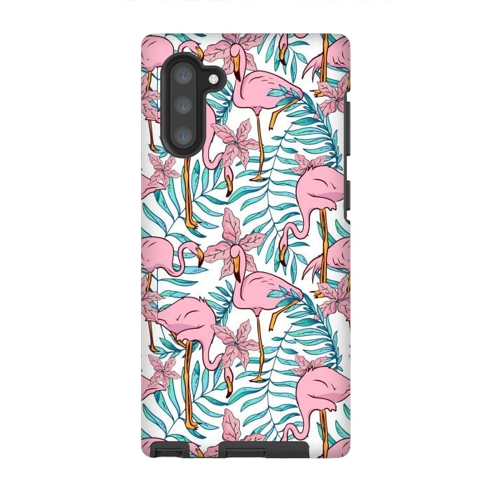 Galaxy Note 10 StrongFit Boho Flamingo by Uma Prabhakar Gokhale