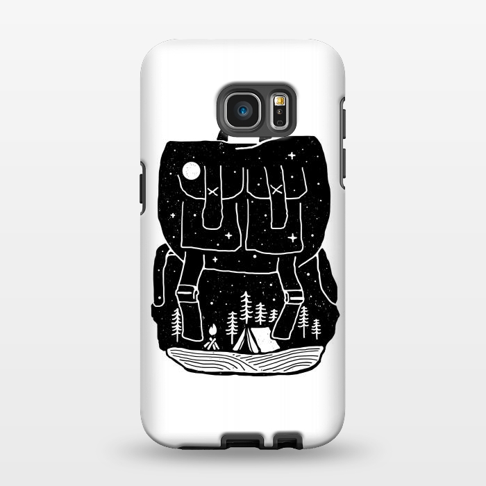Galaxy S7 EDGE StrongFit Backpacker for white by Afif Quilimo