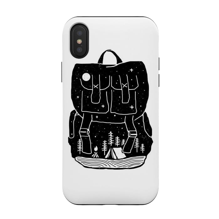 iPhone Xs / X StrongFit Backpacker for white by Afif Quilimo