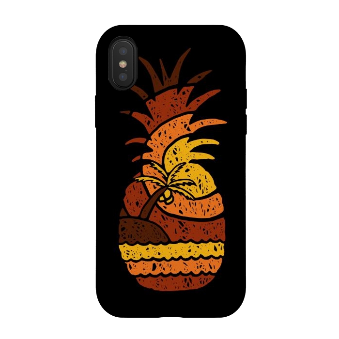 iPhone Xs / X StrongFit Pineapple and Beach by Afif Quilimo