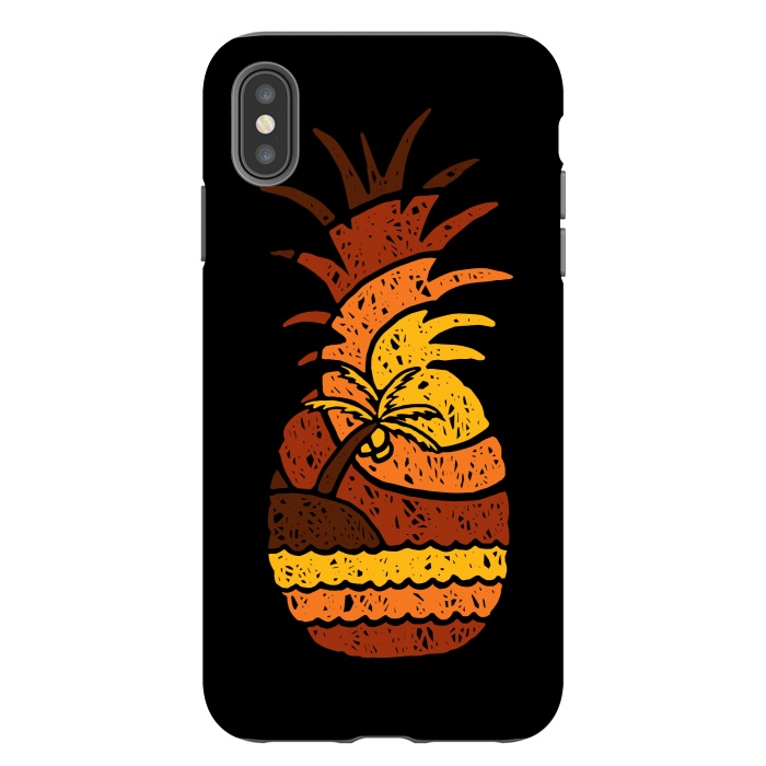 iPhone Xs Max StrongFit Pineapple and Beach by Afif Quilimo
