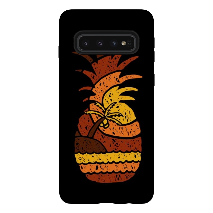 Galaxy S10 StrongFit Pineapple and Beach by Afif Quilimo