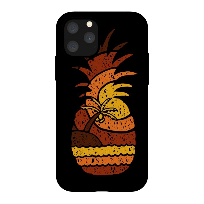 iPhone 11 Pro StrongFit Pineapple and Beach by Afif Quilimo