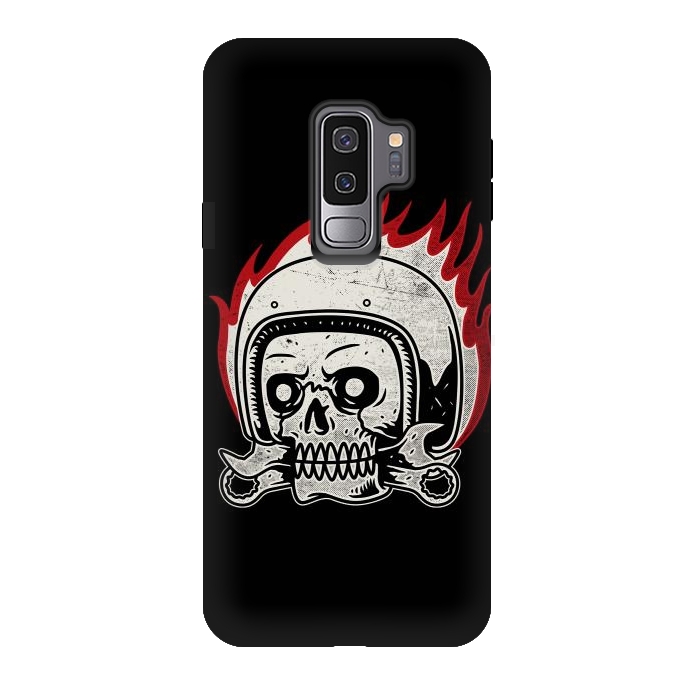 Galaxy S9 plus StrongFit Skull Biker by Afif Quilimo