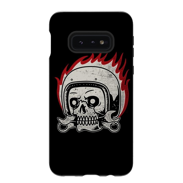 Galaxy S10e StrongFit Skull Biker by Afif Quilimo