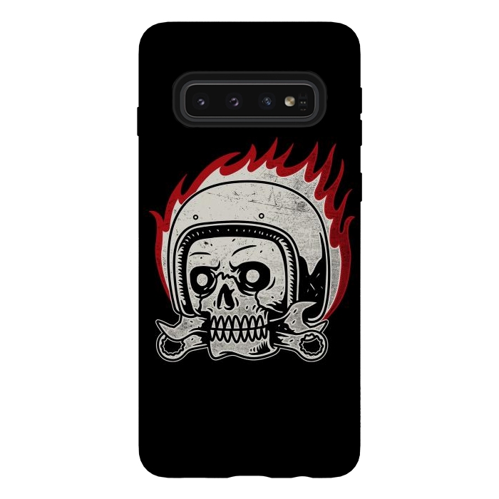 Galaxy S10 StrongFit Skull Biker by Afif Quilimo