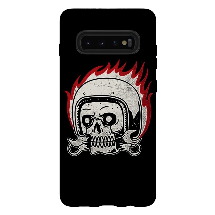Galaxy S10 plus StrongFit Skull Biker by Afif Quilimo