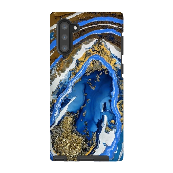 Galaxy Note 10 StrongFit Gold and blue geode  by Winston