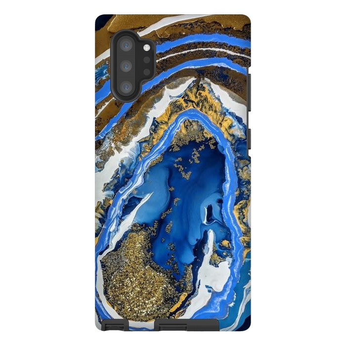 Galaxy Note 10 plus StrongFit Gold and blue geode  by Winston
