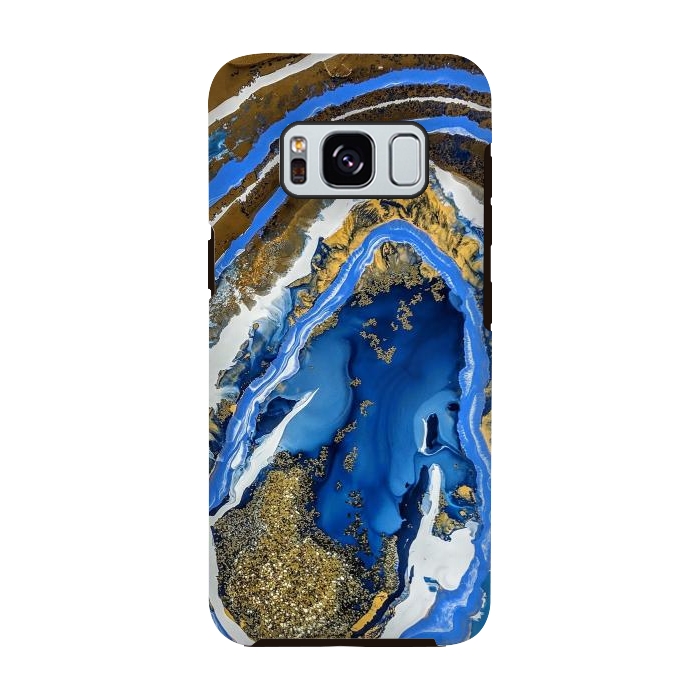 Galaxy S8 StrongFit Gold and blue geode  by Winston