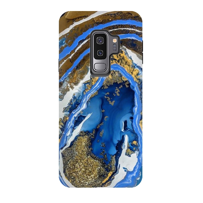 Galaxy S9 plus StrongFit Gold and blue geode  by Winston
