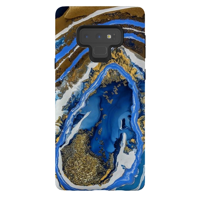 Galaxy Note 9 StrongFit Gold and blue geode  by Winston