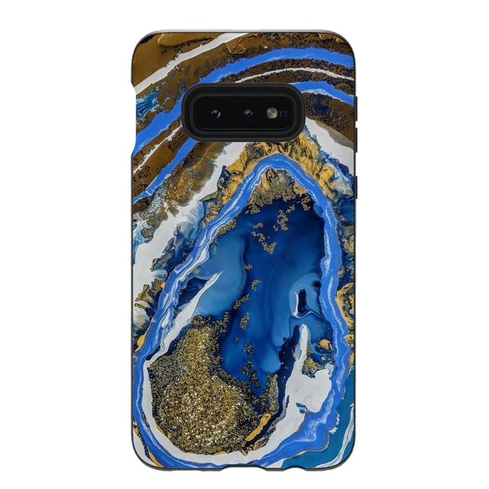 Galaxy S10e StrongFit Gold and blue geode  by Winston