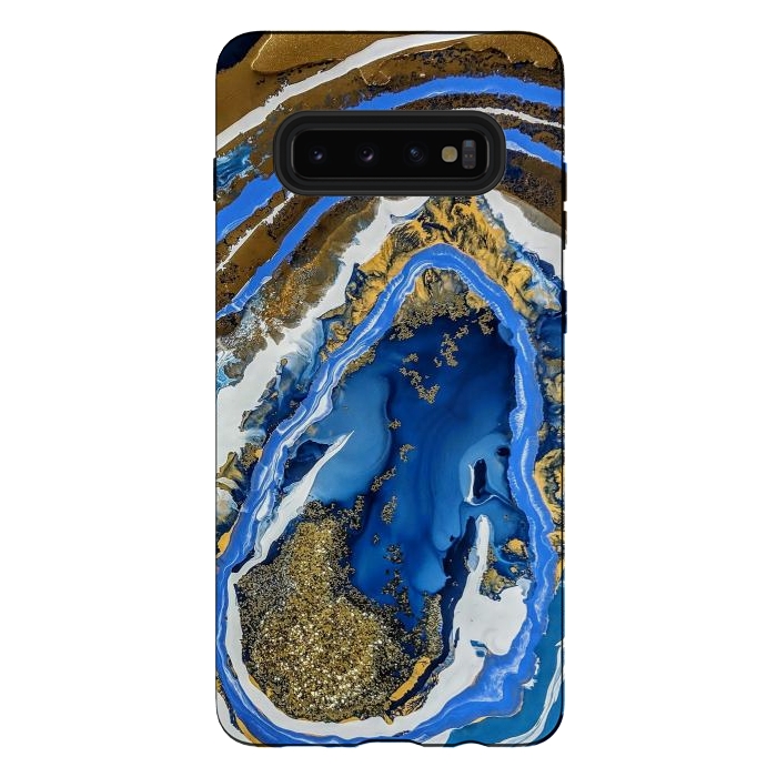 Galaxy S10 plus StrongFit Gold and blue geode  by Winston
