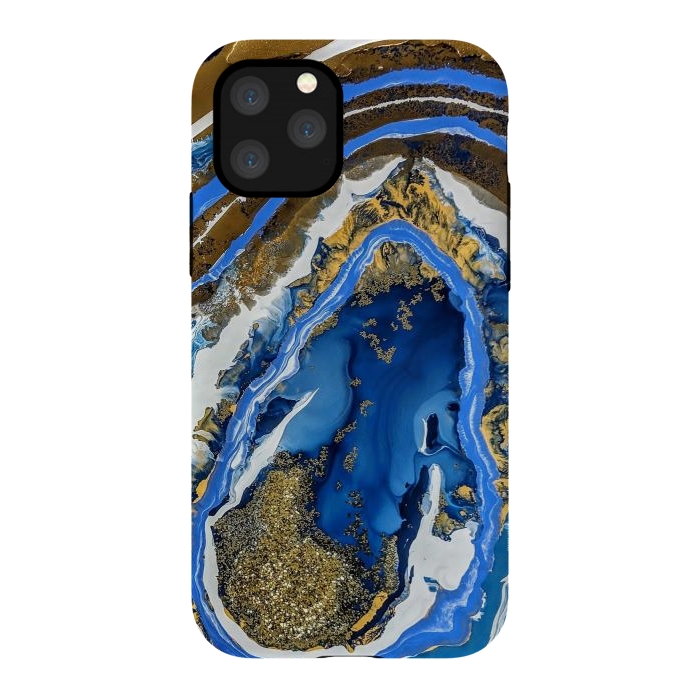 iPhone 11 Pro StrongFit Gold and blue geode  by Winston