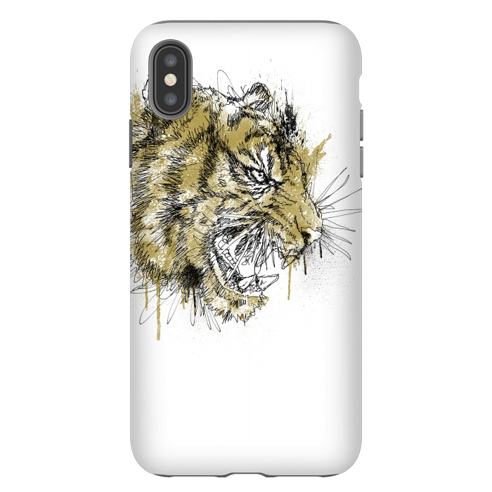 iPhone Xs Max StrongFit Tiger Roar Scratch by Afif Quilimo