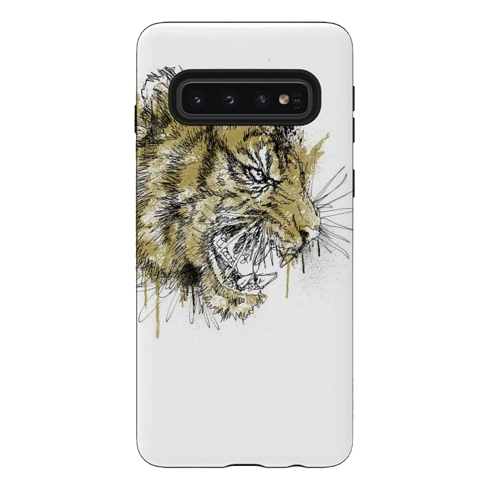 Galaxy S10 StrongFit Tiger Roar Scratch by Afif Quilimo