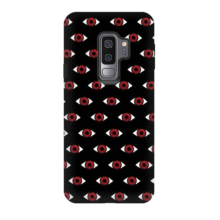 Galaxy S9 plus StrongFit Red eye pattern by Laura Nagel