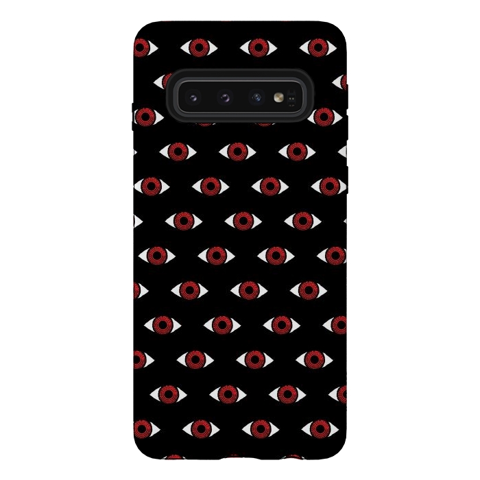 Galaxy S10 StrongFit Red eye pattern by Laura Nagel