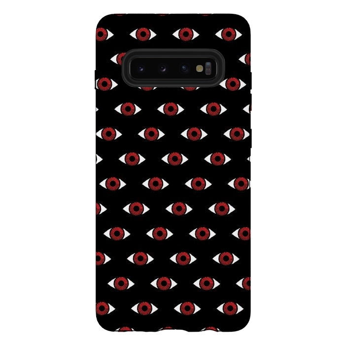 Galaxy S10 plus StrongFit Red eye pattern by Laura Nagel