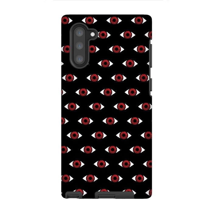 Galaxy Note 10 StrongFit Red eye pattern by Laura Nagel
