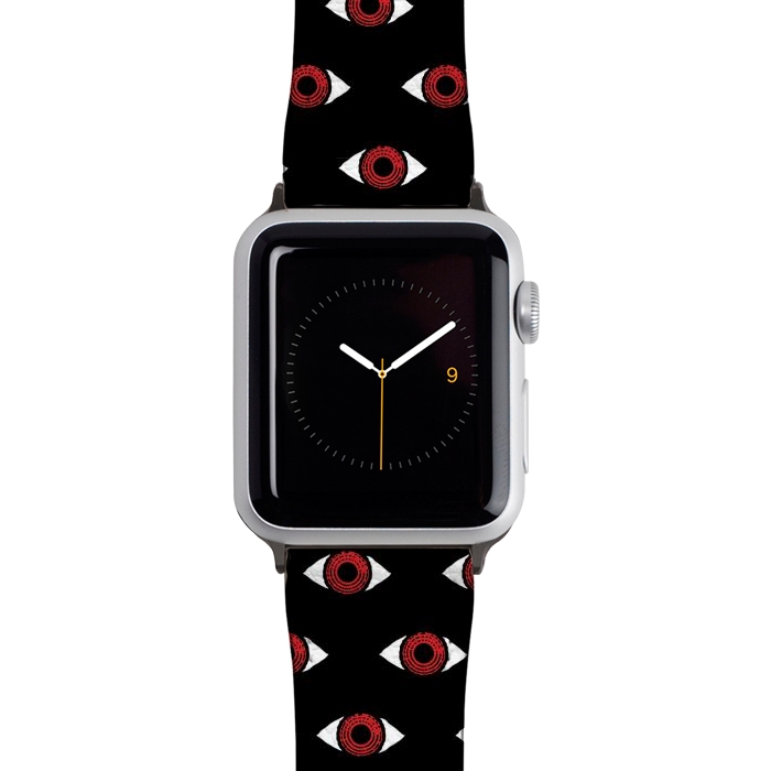 Watch 38mm / 40mm Strap PU leather Red eye pattern by Laura Nagel