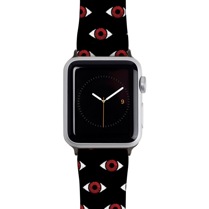 Watch 42mm / 44mm Strap PU leather Red eye pattern by Laura Nagel
