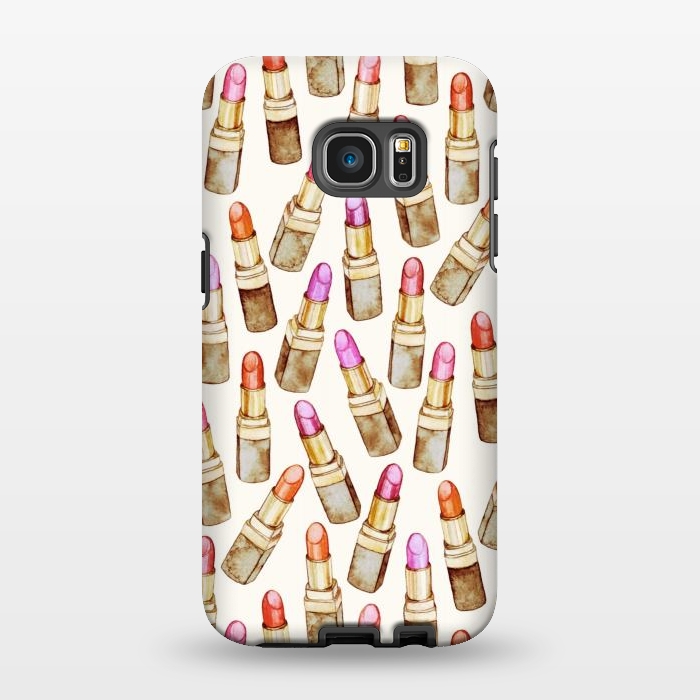 Galaxy S7 EDGE StrongFit Lots of Little Golden Lipsticks by Micklyn Le Feuvre