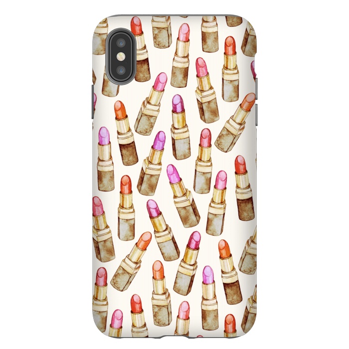 iPhone Xs Max StrongFit Lots of Little Golden Lipsticks by Micklyn Le Feuvre