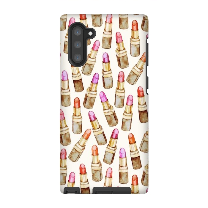 Galaxy Note 10 StrongFit Lots of Little Golden Lipsticks by Micklyn Le Feuvre