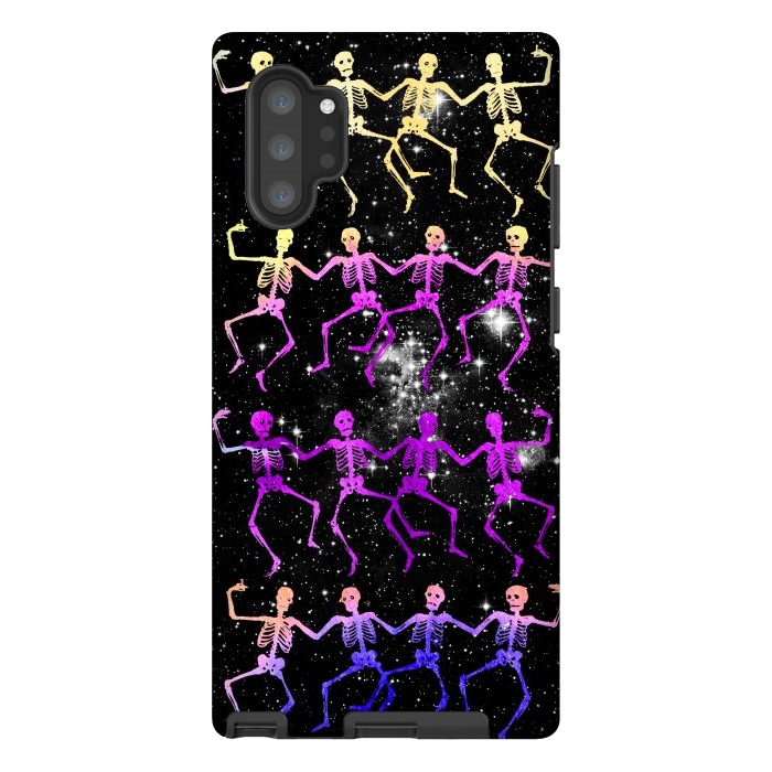 Galaxy Note 10 plus StrongFit Neon gradient dancing skeletons Halloween by Oana 