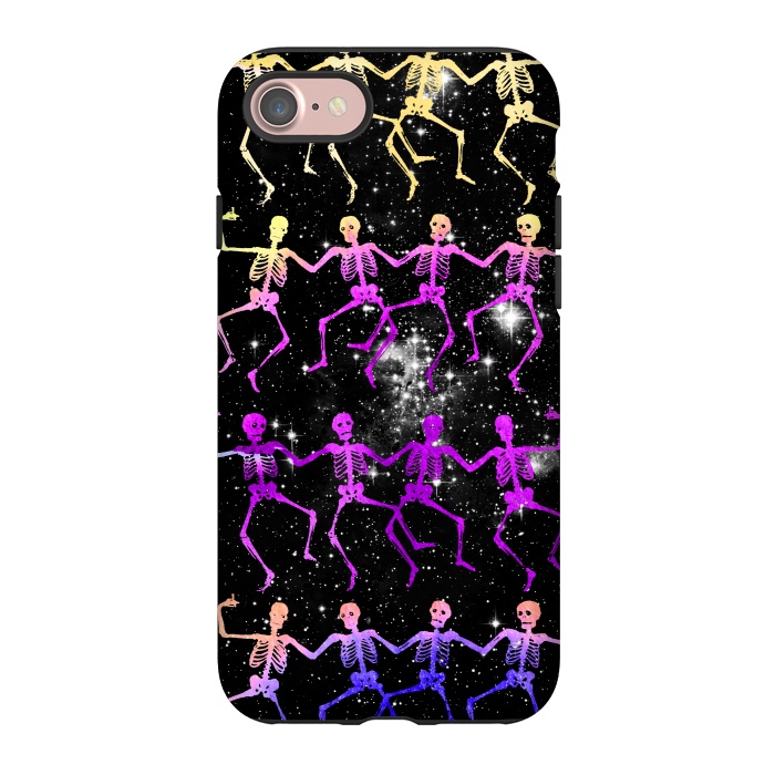iPhone 7 StrongFit Neon gradient dancing skeletons Halloween by Oana 