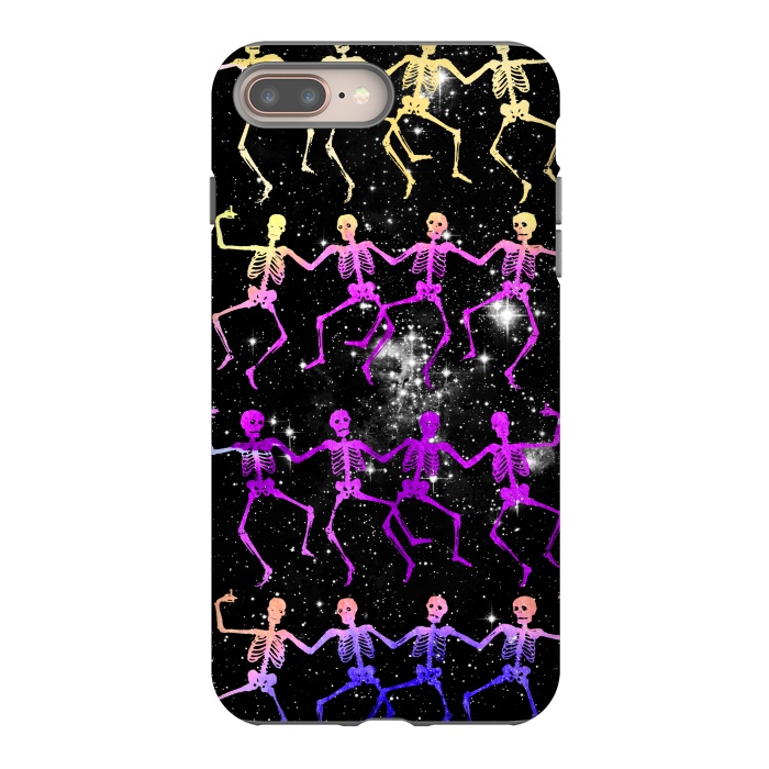 iPhone 7 plus StrongFit Neon gradient dancing skeletons Halloween by Oana 