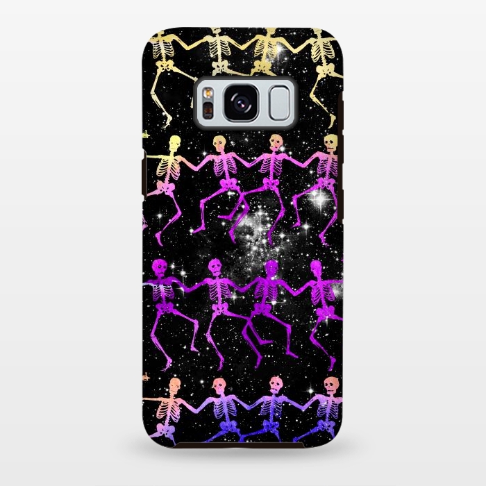 Galaxy S8 plus StrongFit Neon gradient dancing skeletons Halloween by Oana 