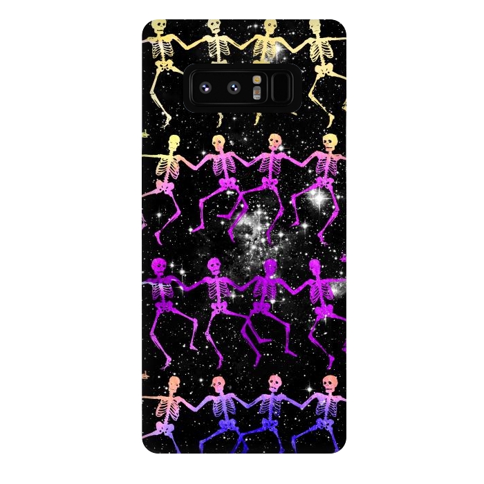 Galaxy Note 8 StrongFit Neon gradient dancing skeletons Halloween by Oana 