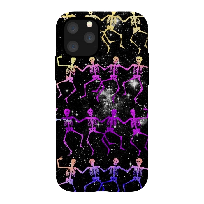 iPhone 11 Pro StrongFit Neon gradient dancing skeletons Halloween by Oana 