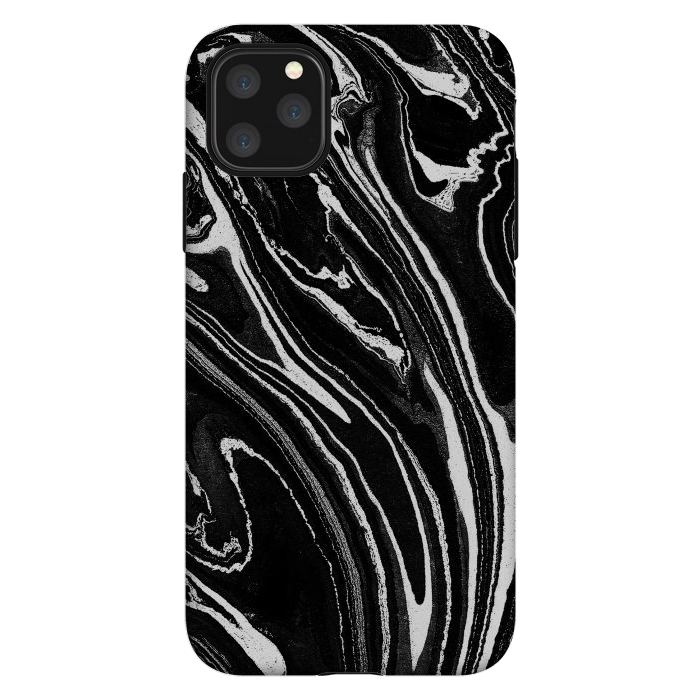 iPhone 11 Pro Max StrongFit Dark minimal marble stripes art by Oana 
