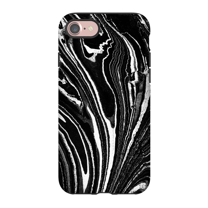 iPhone 7 StrongFit Dark minimal marble stripes art by Oana 