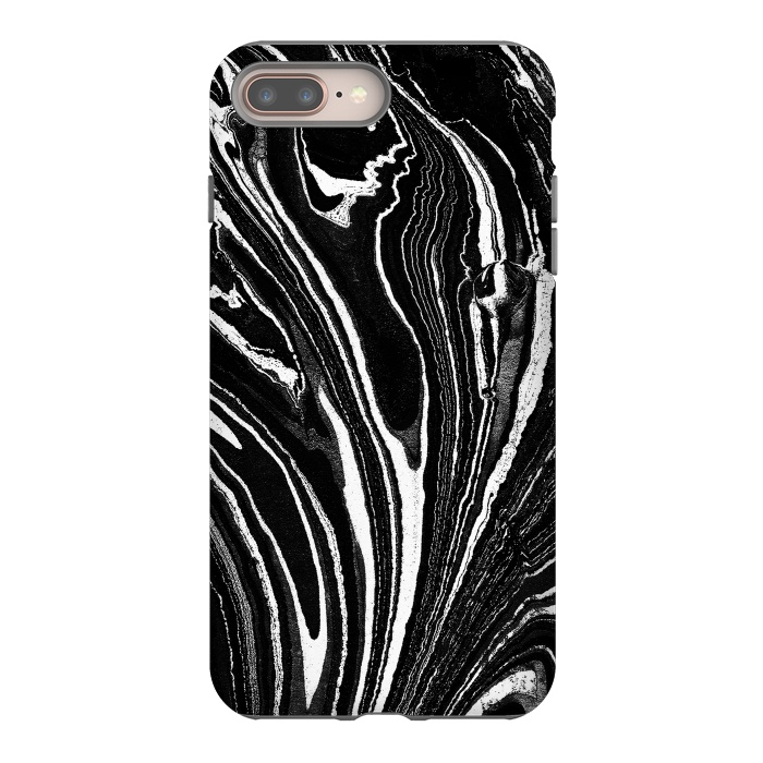 iPhone 7 plus StrongFit Dark minimal marble stripes art by Oana 