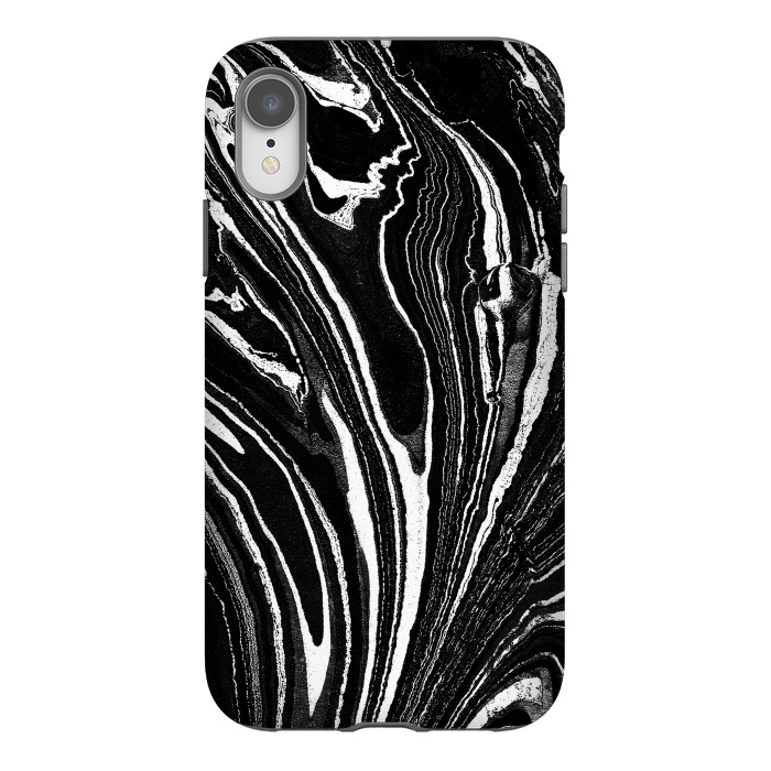 iPhone Xr StrongFit Dark minimal marble stripes art by Oana 