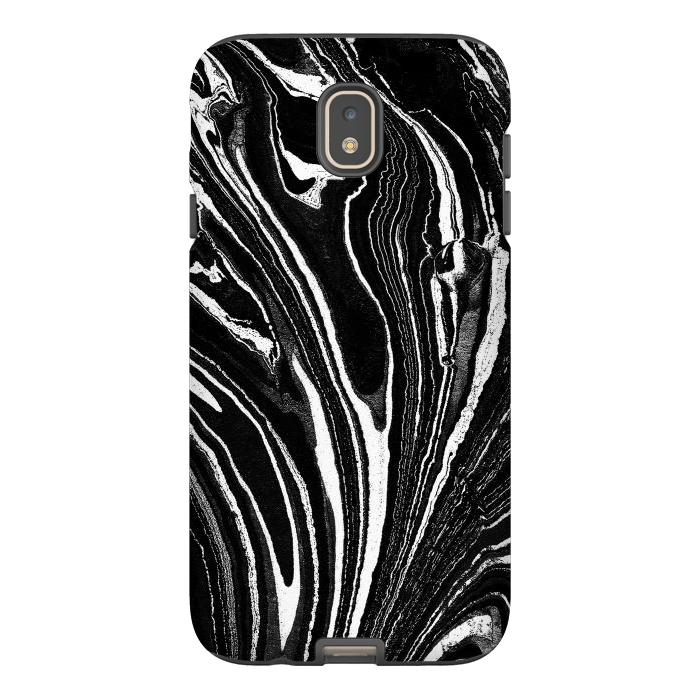 Galaxy J7 StrongFit Dark minimal marble stripes art by Oana 