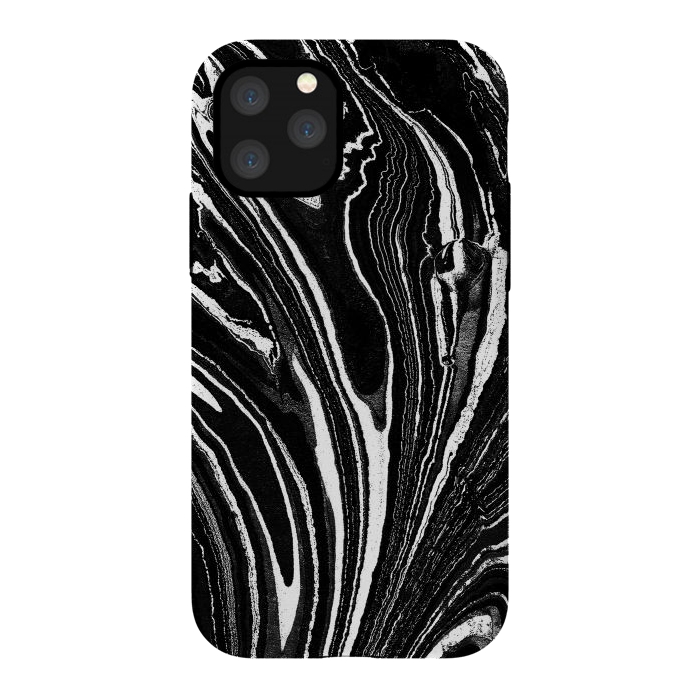 iPhone 11 Pro StrongFit Dark minimal marble stripes art by Oana 