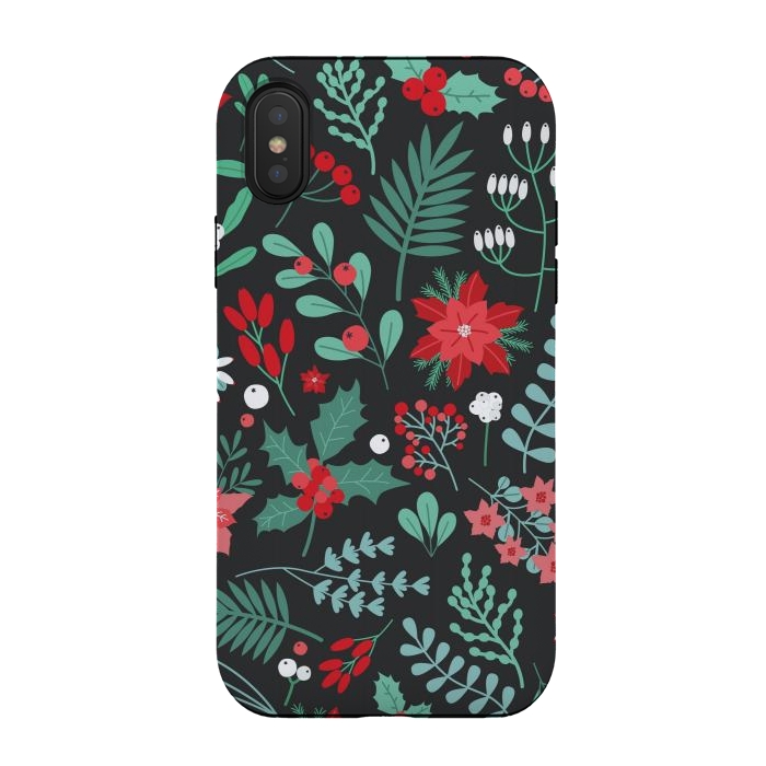 iPhone Xs / X StrongFit Beautiful Christmas Fully Floral Pattern by ArtsCase