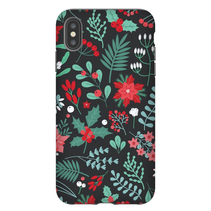 iPhone Xs Max StrongFit Beautiful Christmas Fully Floral Pattern by ArtsCase