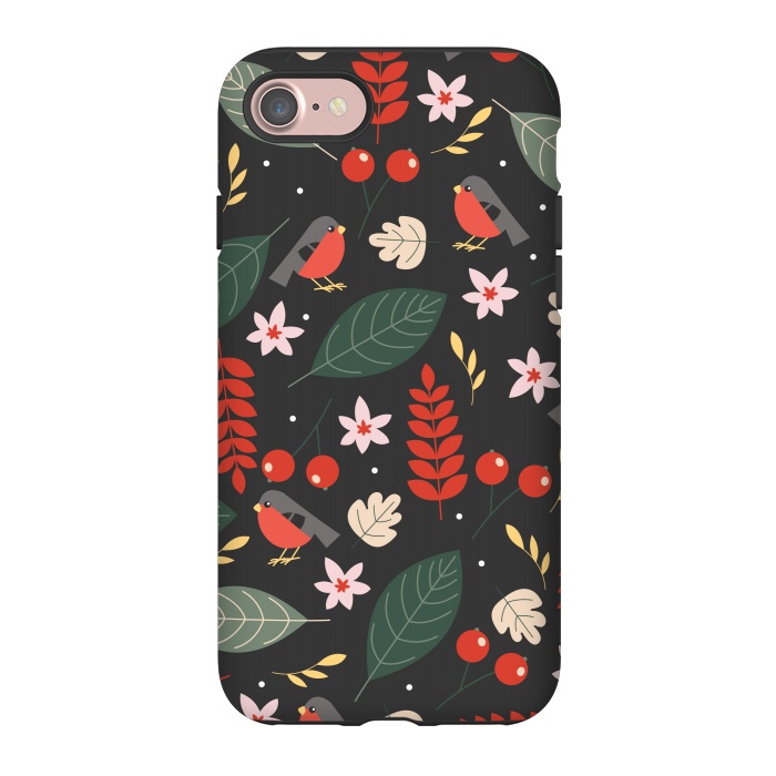 iPhone 7 StrongFit Cute Bullfinches in Christmas by ArtsCase