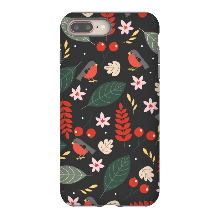 iPhone 7 plus StrongFit Cute Bullfinches in Christmas by ArtsCase