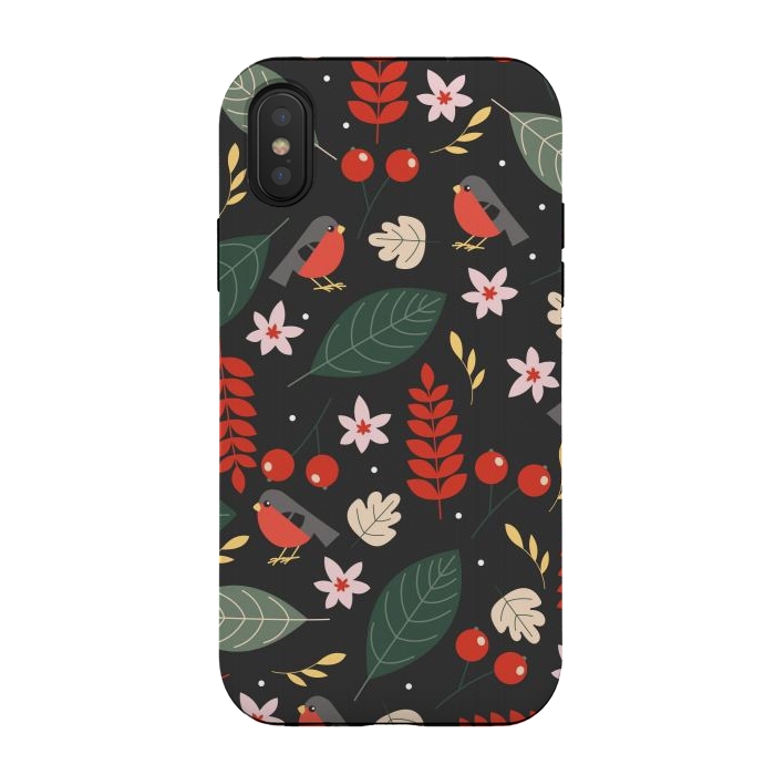 iPhone Xs / X StrongFit Cute Bullfinches in Christmas by ArtsCase