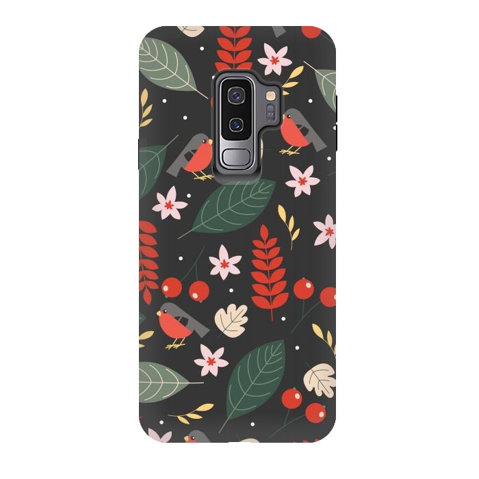 Galaxy S9 plus StrongFit Cute Bullfinches in Christmas by ArtsCase