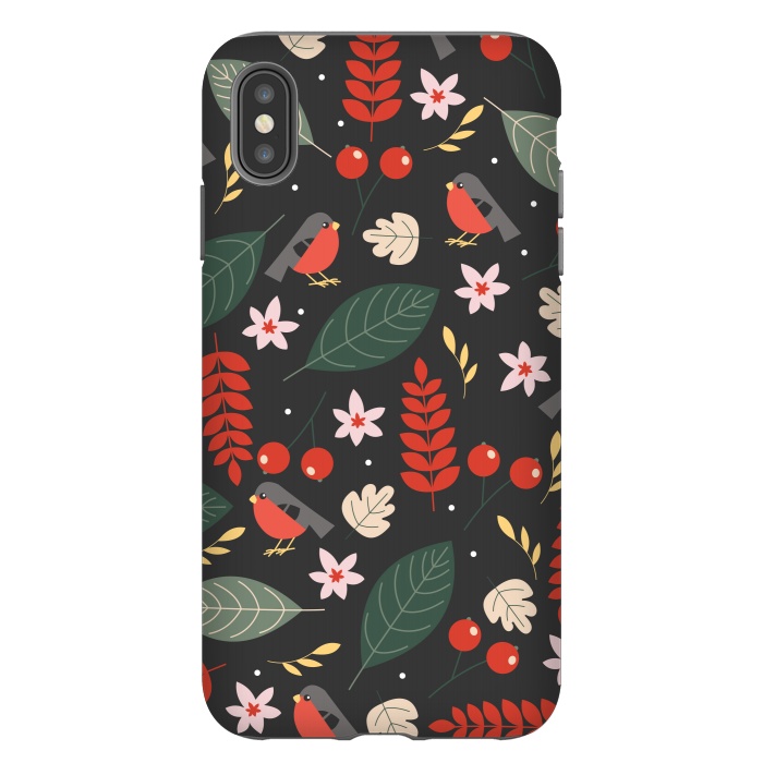 iPhone Xs Max StrongFit Cute Bullfinches in Christmas by ArtsCase